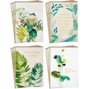 Hallmark Sympathy Cards Assortment, Watercolor Greenery (12 Assorted Thinking of You Cards with Envelopes)(Greeting Card)