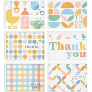 Hallmark Thank You Cards Assortment for Baby, Retro Pastel (48 Cards with Envelopes)