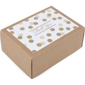 Hallmark Thank You Cards, Gold Foil and Glitter Dots (40 Thank You Notes with Envelopes for Wedding, Bridal Shower, Baby Shower, Graduation)