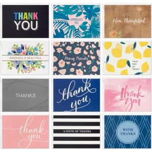 Hallmark Thank You Cards, Striped (40 Blank Thank You Notes with Envelopes for Weddings, Business, Birthdays, Showers, All Occasion), 5STZ5023(48 Cards – Assorted Designs)