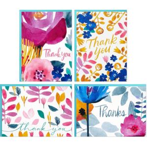 Hallmark Thank You Notes Assortment (48 Blank Cards with Envelopes) Watercolor Florals