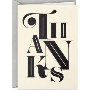 Hallmark Thank You Notes, Black and Ivory White (40 Blank Cards with Envelopes) for Weddings, Graduation, Bridal Shower, All Occasion