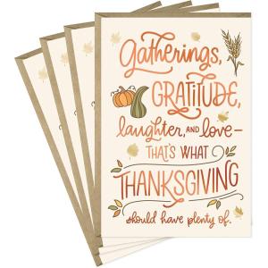 Hallmark Thanksgiving Cards (4 Cards with Envelopes, Single Design) Gatherings & Gratitude(Gatherings & Gratitude)