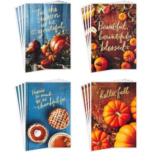 Hallmark Thanksgiving Place Cards for Table Setting (32 Mini Cards with Envelopes) Friendsgiving Party Supplies(Hello Fall)