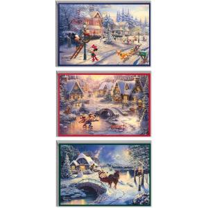 Hallmark Thomas Kinkade Boxed Christmas Cards Assortment, Mickey Mouse (3 Designs, 24 Cards with Envelopes)(Mickey Mouse)