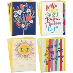 Hallmark UNICEF All-Occasion Card Assortment (12 Blank Cards with Envelopes) Sun, Flower, Stripes