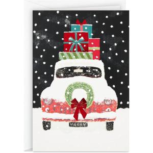 Hallmark UNICEF Boxed Christmas Cards, Folk Art Fox (12 Cards and 13 Envelopes)(Snowy Truck with Gifts Holiday Cards)