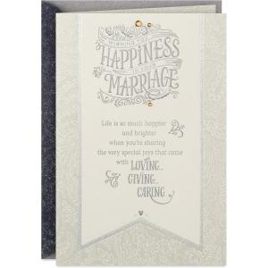 Hallmark Wedding Card, Bridal Shower Card (Wishing You Happiness in Your Marriage)(Wishing You Happiness in Your Marriage)