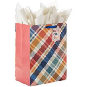 Hallmark Wrap 13″ Large Gift Bag with Tissue Paper, 130, Orange, Blue, Green, Black(Bag)