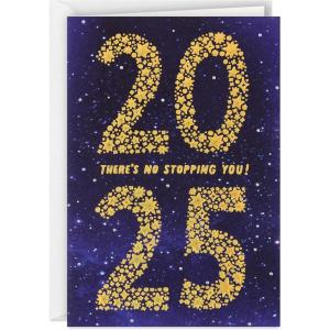 Hallmark Year-Dated Graduation Card (2025, There’s No Stopping You) Gold Stars on Blue(There’s No Stopping You)