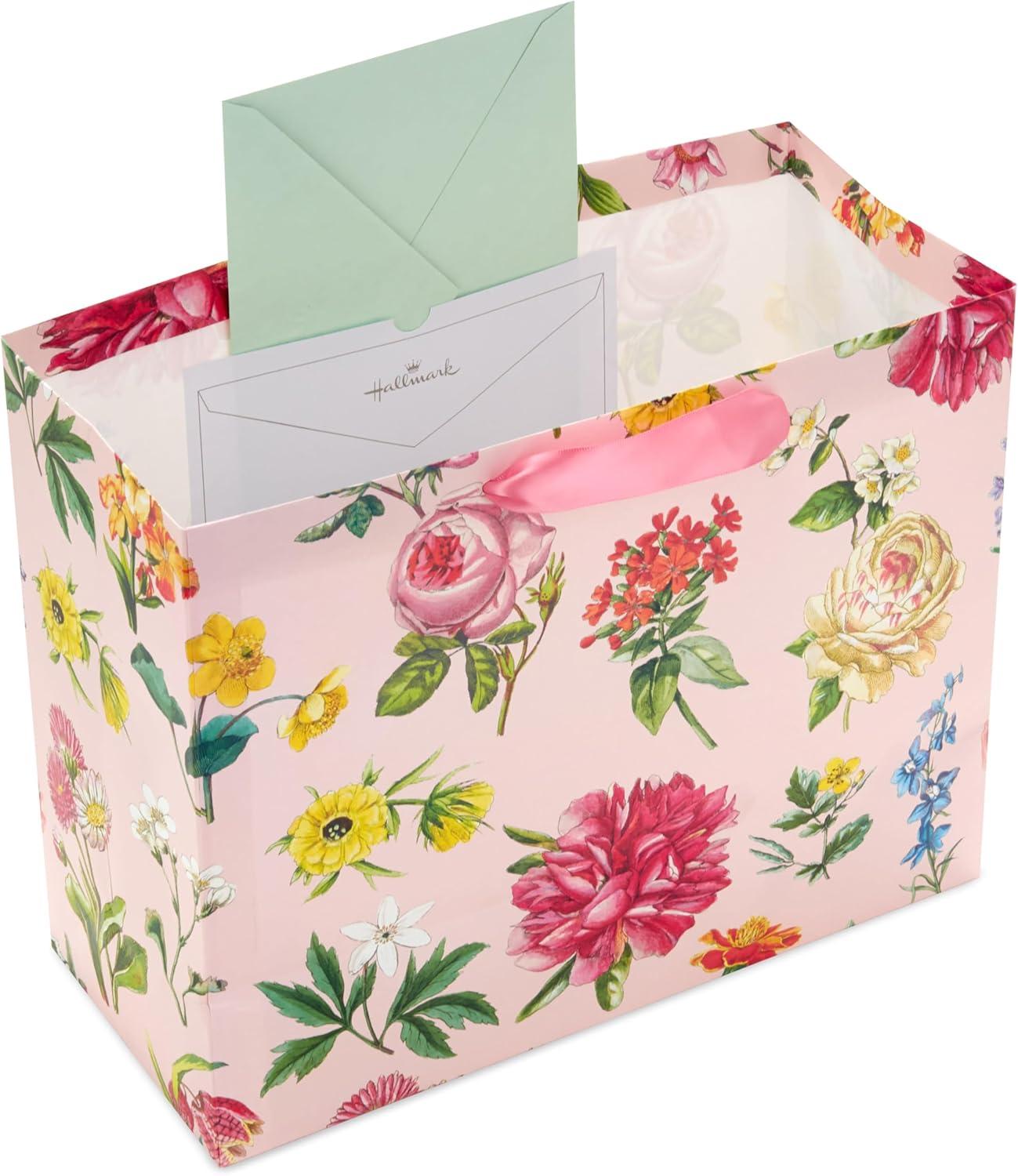 imageHallmark 10quot Large Mothers Day Gift Bag with Tissue Paper Vintage Floral with Pink Bow for Easter Bridal Showers Graduations New MomsFloral