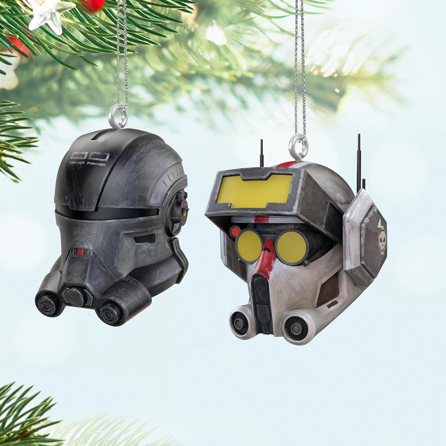 imageHallmark Keepsake 075quot Mini Christmas Ornament 2025 Star Wars Darth Vaders TIE Fighter Gifts for Star Wars FansThe Bad Batch Echo and Tech
