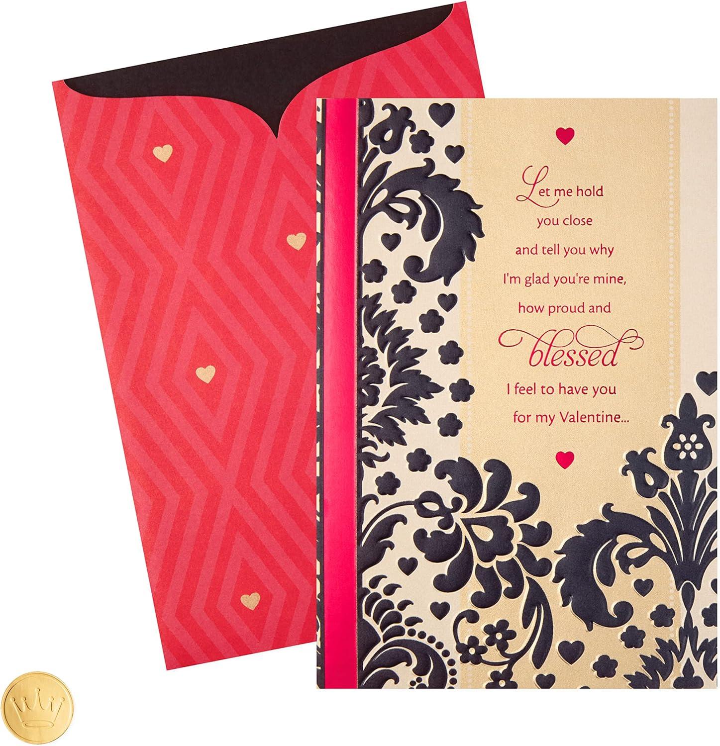 imageHallmark Mahogany Valentines Day Card for Husband Black Foliage Design