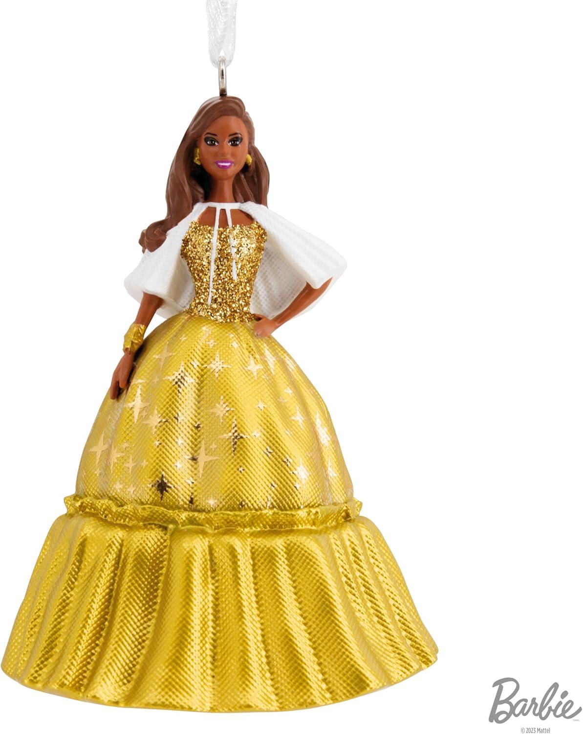 imageHallmark Mattel Holiday Barbie 2023 Christmas OrnamentBlack Holiday Barbie 2023