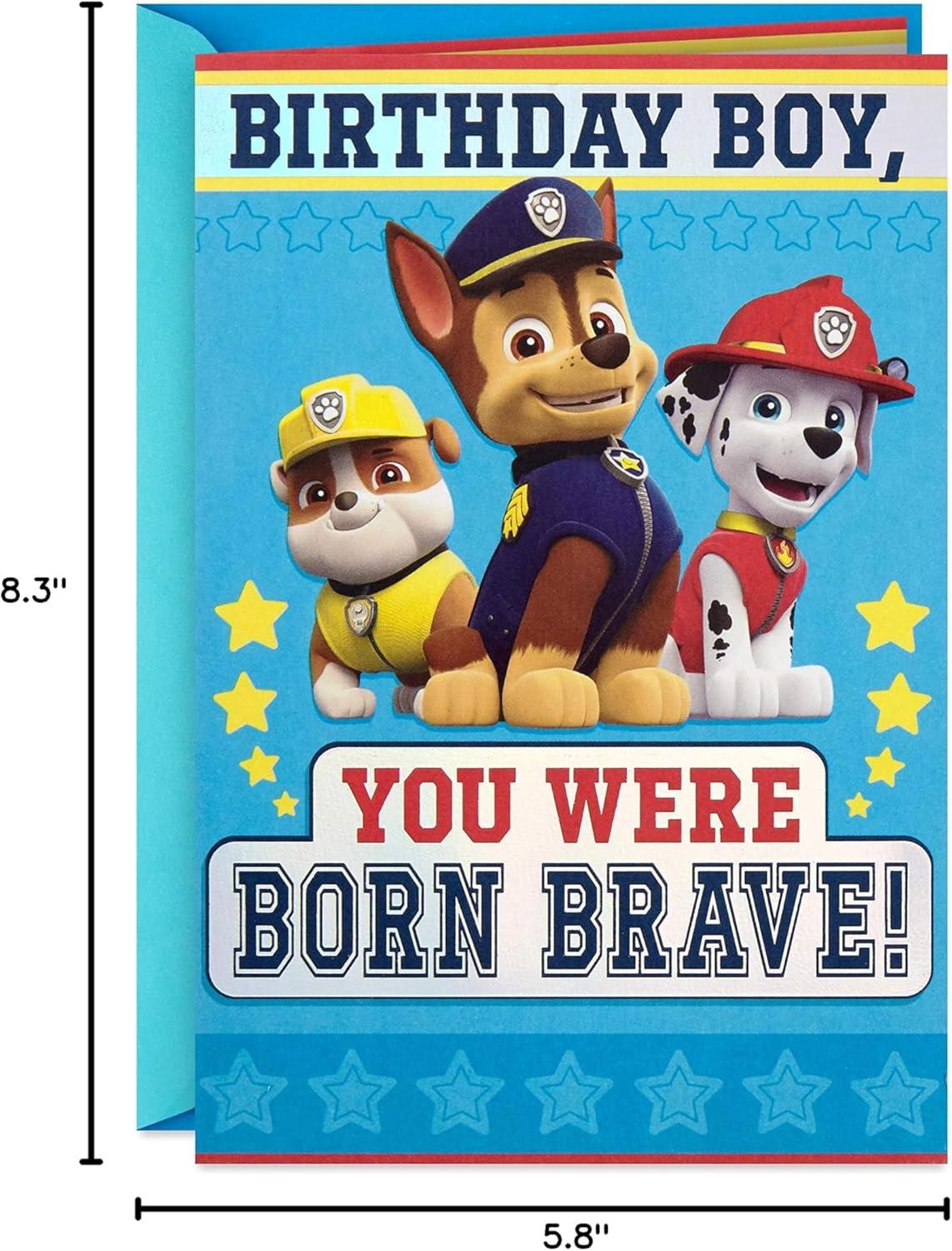 imageHallmark Paw Patrol Birthday Card for Boys Born BravePaw Patrol