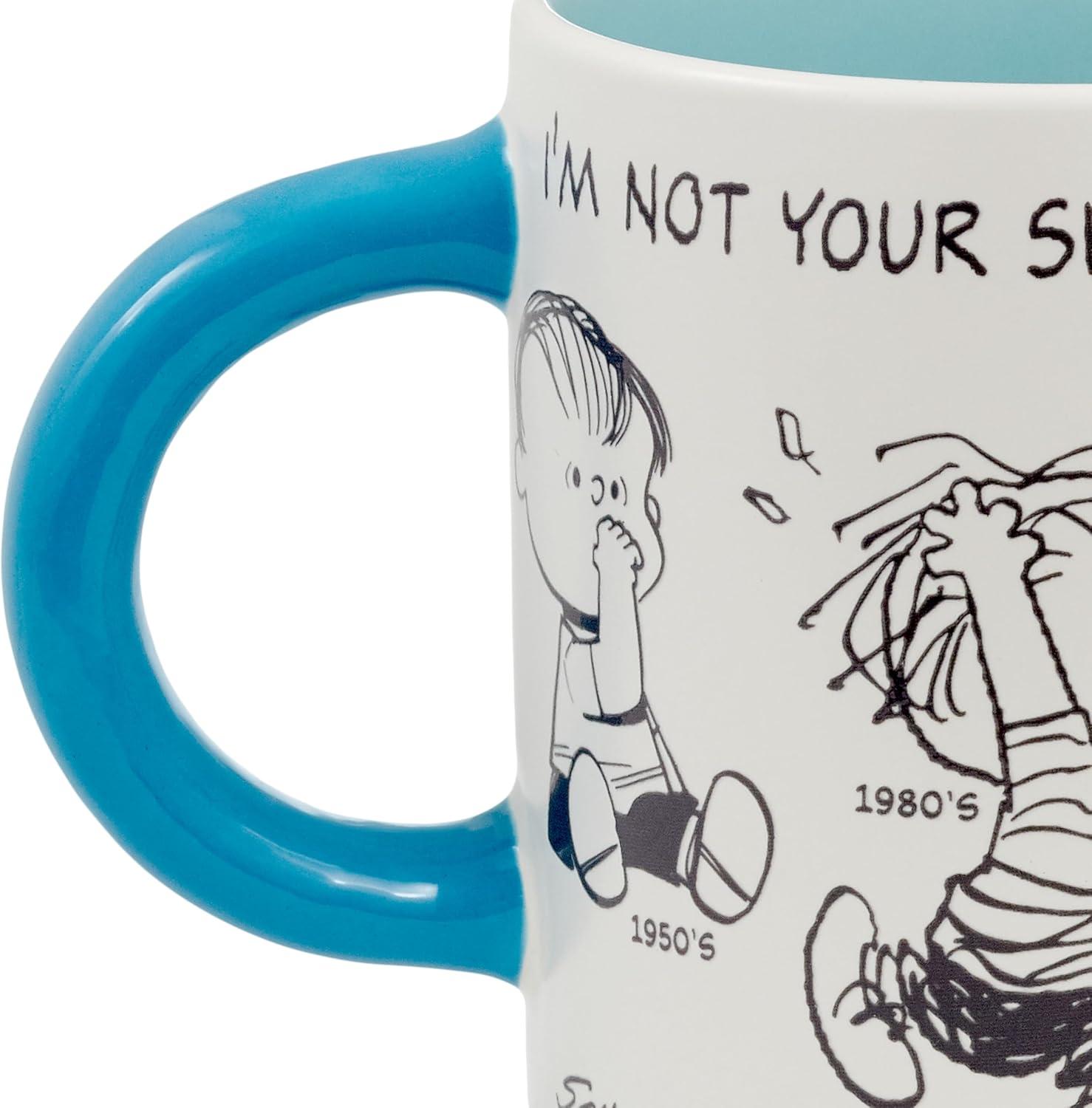 imageHallmark Peanuts Mug 75th Anniversary Linus Through The Decades 175 oz75th Anniversary