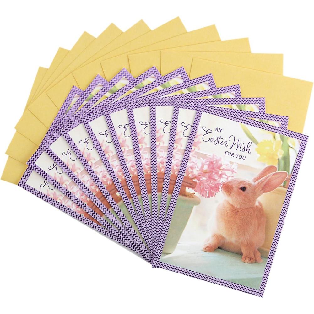 imageDaySpring Pack of Religious Easter Cards He is Risen 10 Cards with EnvelopesPink   Purple   Yellow