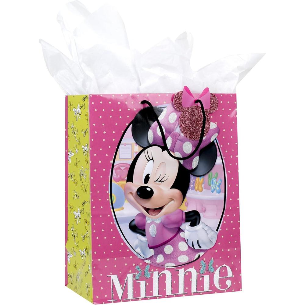 imageHallmark 13quot Large Gift Bag with Tissue Paper Minnie Mouse for Birthdays Kids Parties or Any OccasionMinnie Mouse Any Occasion