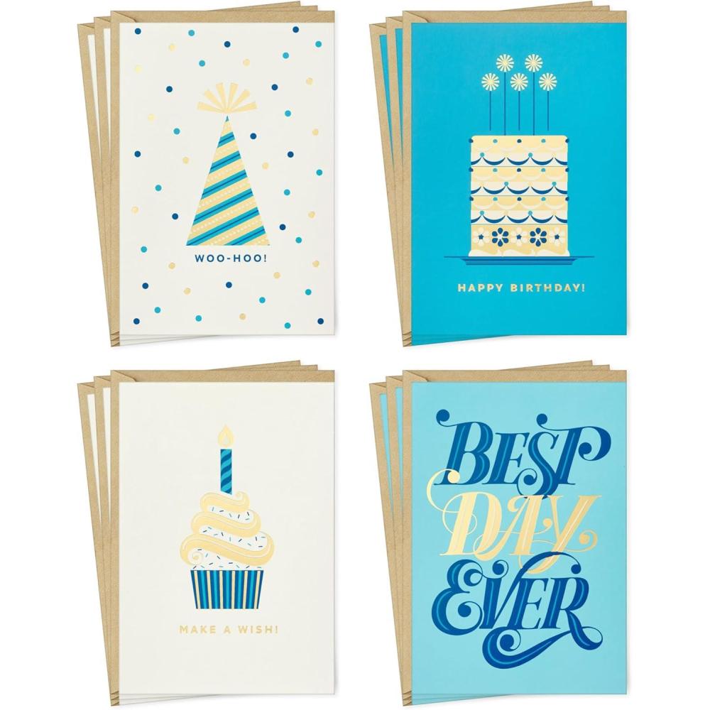 imageHallmark Birthday Cards Assortment Vintage Happy Birthday 12 Cards with EnvelopesVintage Happy Birthday