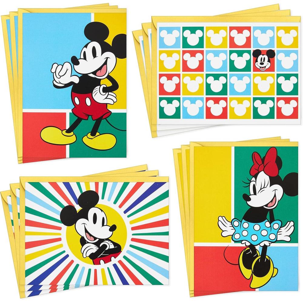 imageHallmark Disney All Occasion Cards Assortment 12 Blank Cards with Envelopes Vintage Mickey Mouse and Minnie MouseMickey and Minnie
