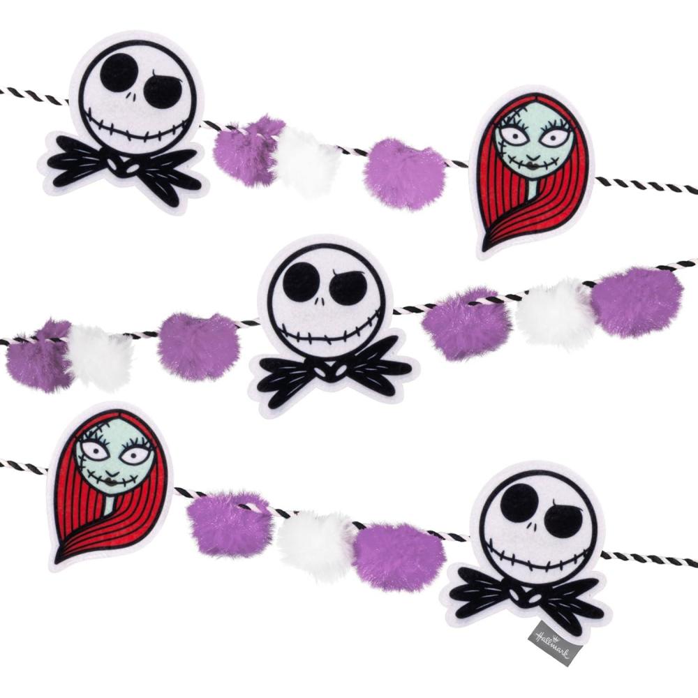 imageHallmark Disney Tim Burtons The Nightmare Before Christmas 72quot Christmas Garland Fabric Gifts for Disney Fans