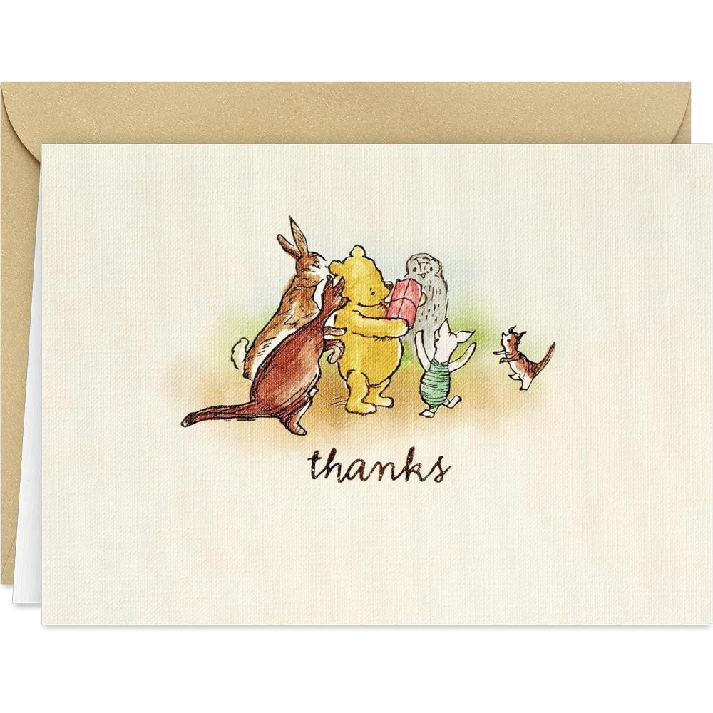imageHallmark Disney Winnie the Pooh Thank You Notes 20 Blank Cards with Envelopes for Birthdays Baby Showers Friendsgiving
