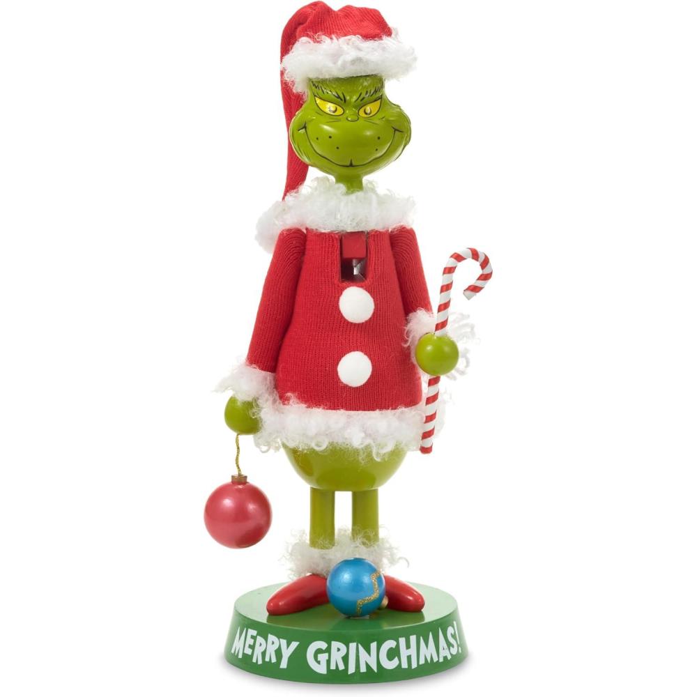 imageHallmark Dr Seusss How The Grinch Stole Christmas Nutcracker Figurine 12quot Grinch in Santa Suit Gift for Fans and Collectors