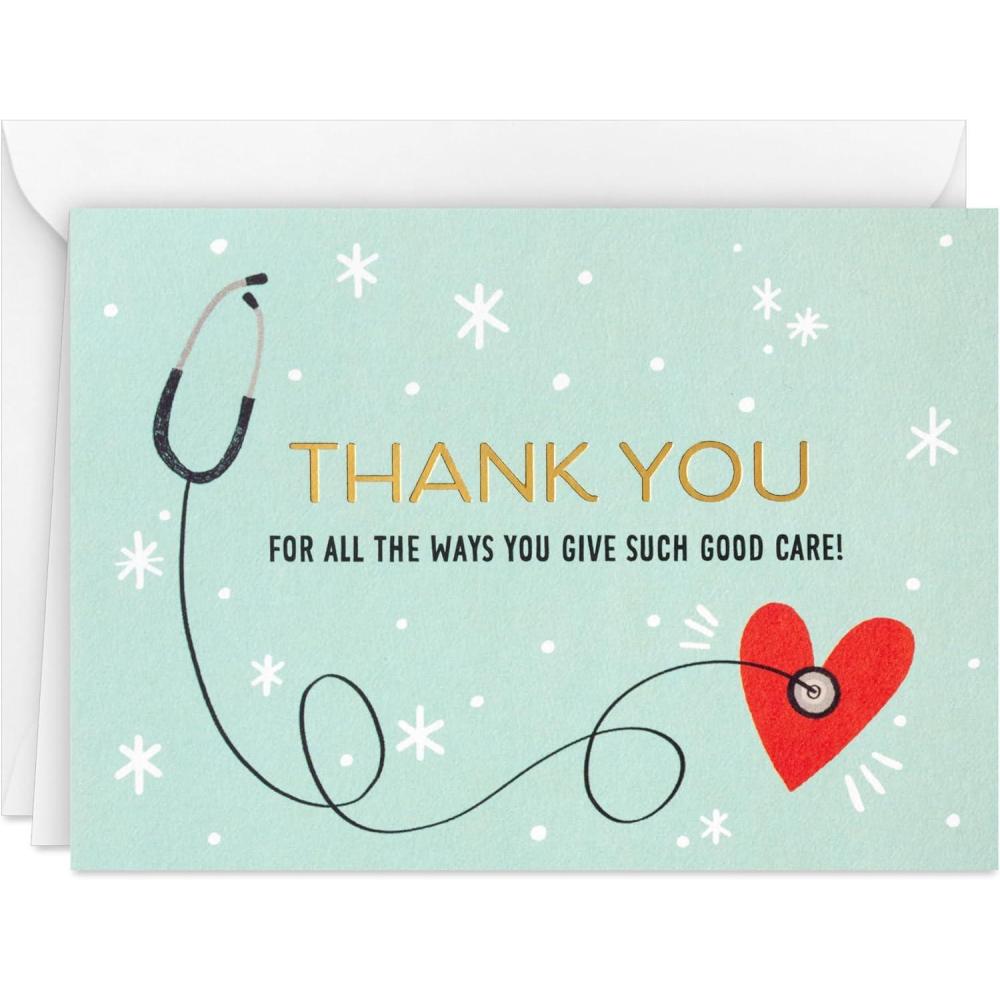 imageHallmark Healthcare Thank You Card Pack 20 Blank Cards with Envelopes for Nurses Day Doctors Physician Assistants Medical Professionals
