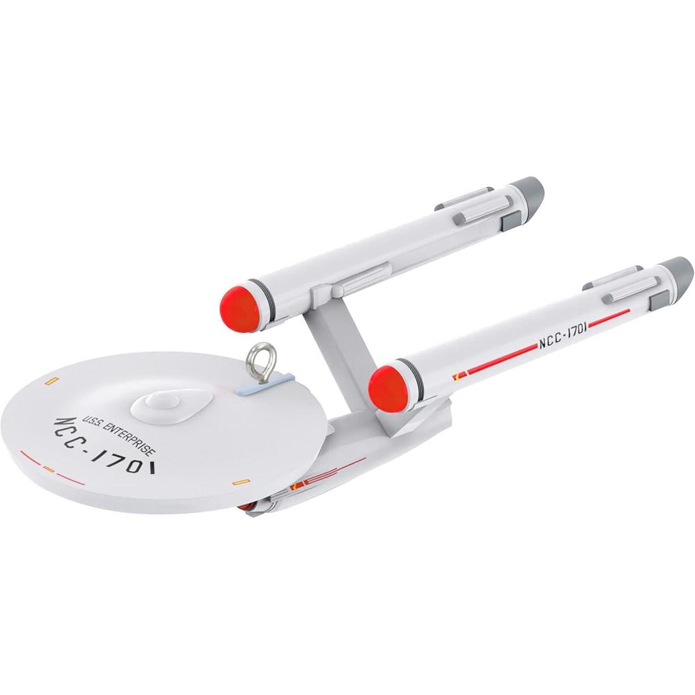 imageHallmark Keepsake Christmas Ornament 2023 Star Trek Lower Decks Badgey Set of 2 Gifts for TrekkiesMini USS Enterprise NCC1701