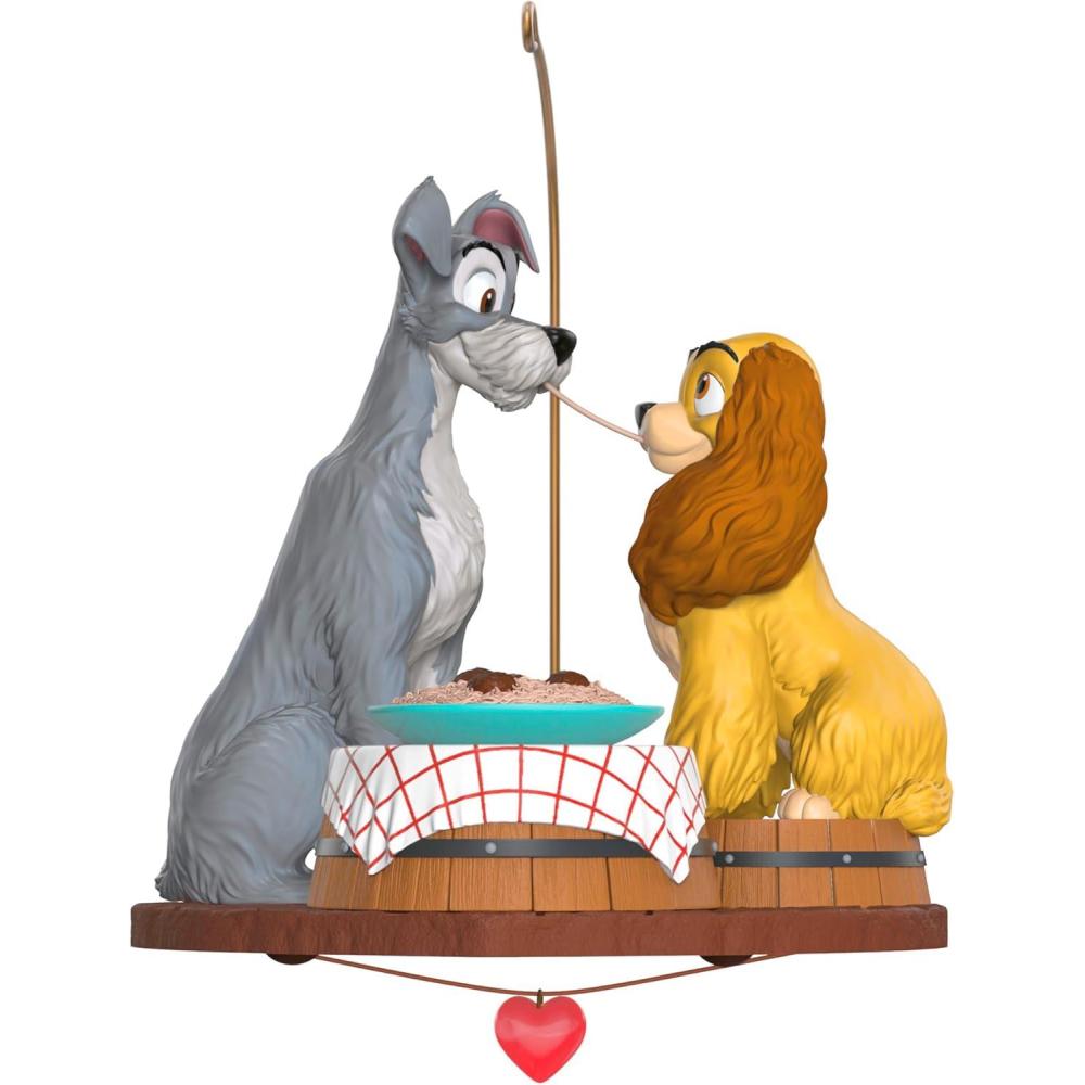 imageHallmark Keepsake Christmas Ornament 2025 Disney Lady and The Tramp 70th Anniversary Spaghetti Supper Gifts for Disney FansSpaghetti Supper