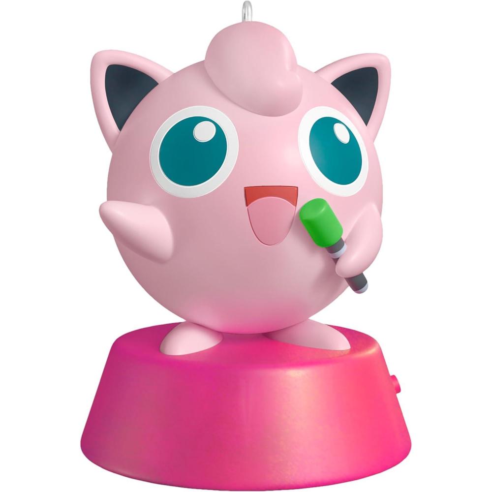 imageHallmark Keepsake Christmas Ornament 2025 Pokmon Singing Jigglypuff with Sound Gifts for Pokmon FansJigglypuff