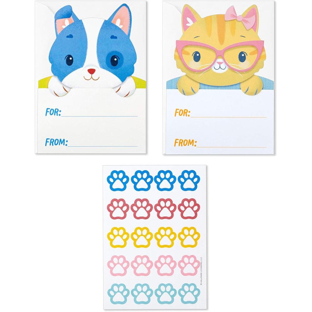 imageHallmark Kids Fill in the Blank Thank You Cards Assortment Dogs and Cats 24 Thank You Notes and 40 Stickers