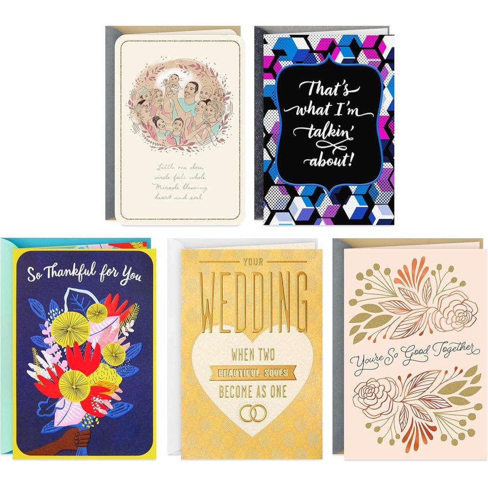 imageHallmark Mahogany All Occasion Card Pack 5 Cards with Envelopes Anniversary Thank You Wedding Congratulations BabyAnniversary Thank You Wedding Congratulations Baby