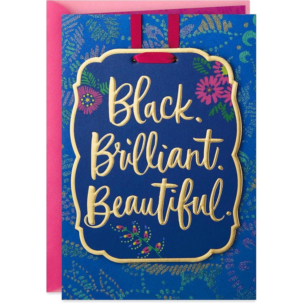 imageHallmark Mahogany Birthday Card for Women with Removable Ornament Black Brilliant Beautiful