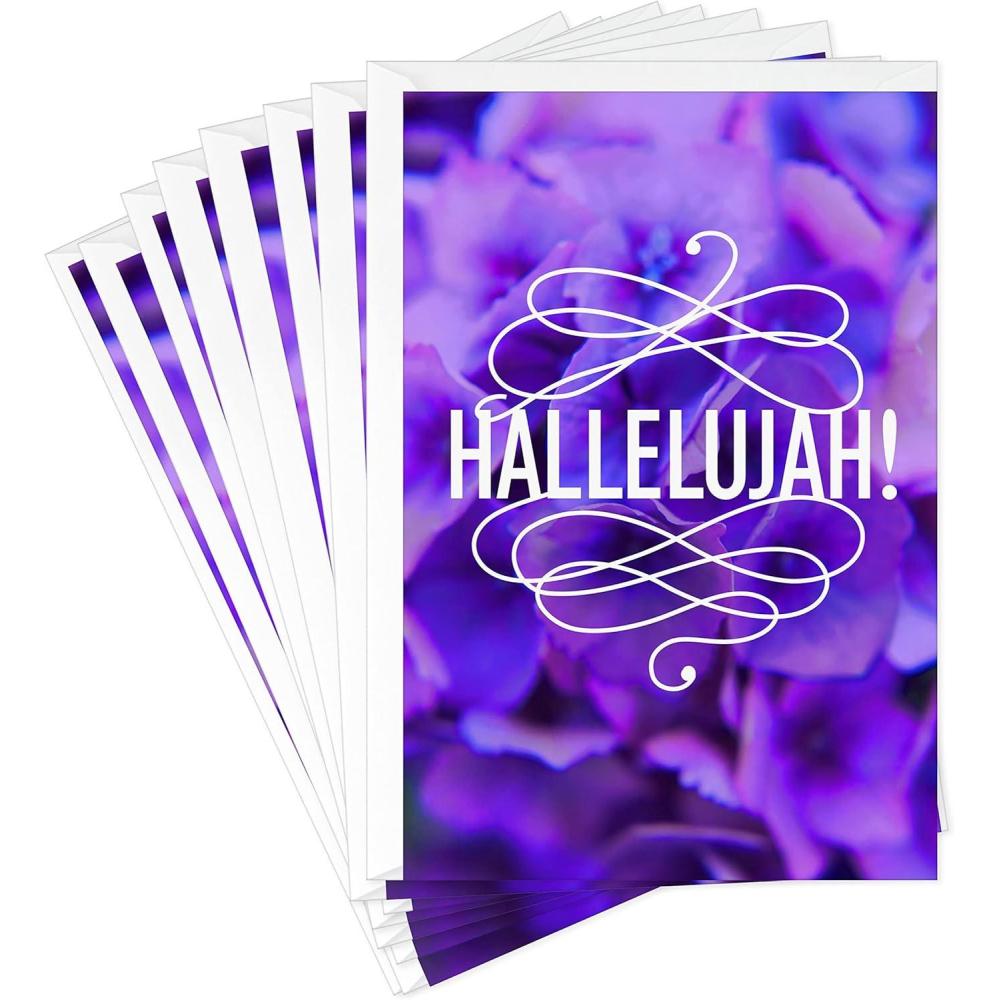 imageHallmark Mahogany Pack of Religious Easter Cards Hallelujah 8 Cards with EnvelopesHallelujah 8 Religious Cards with Envelopes