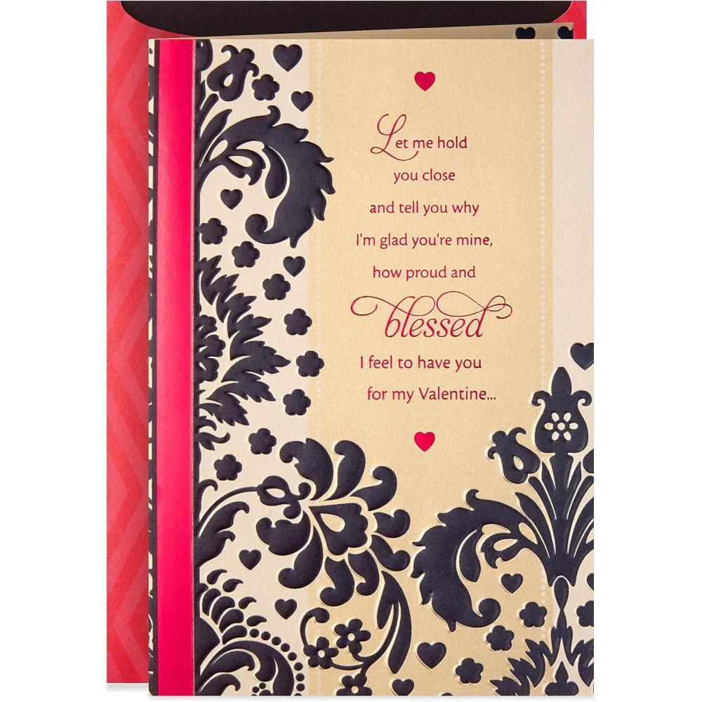 imageHallmark Mahogany Valentines Day Card for Husband Black Foliage Design