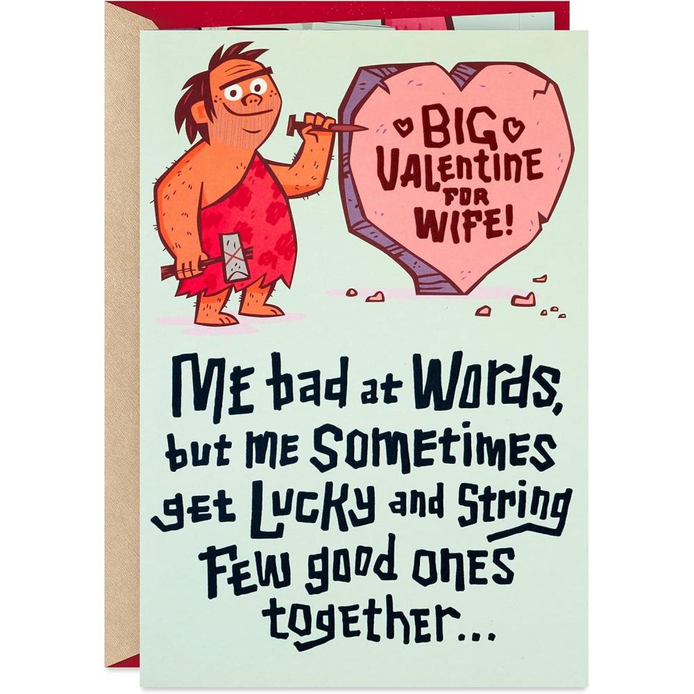 imageHallmark Mahogany Valentines Day Card for Wife or Girlfriend Love of a LifetimeWife  Caveman Humor