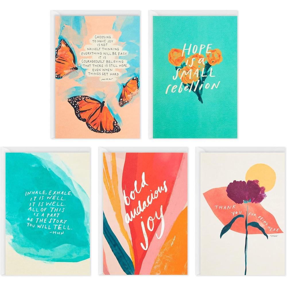 imageHallmark Morgan Harper Nichols Pack of 5 Assorted Encouragement Cards Thinking of You Cards Friendship Cards Uplifting AffirmationsUplifting Affirmations Pack of 5
