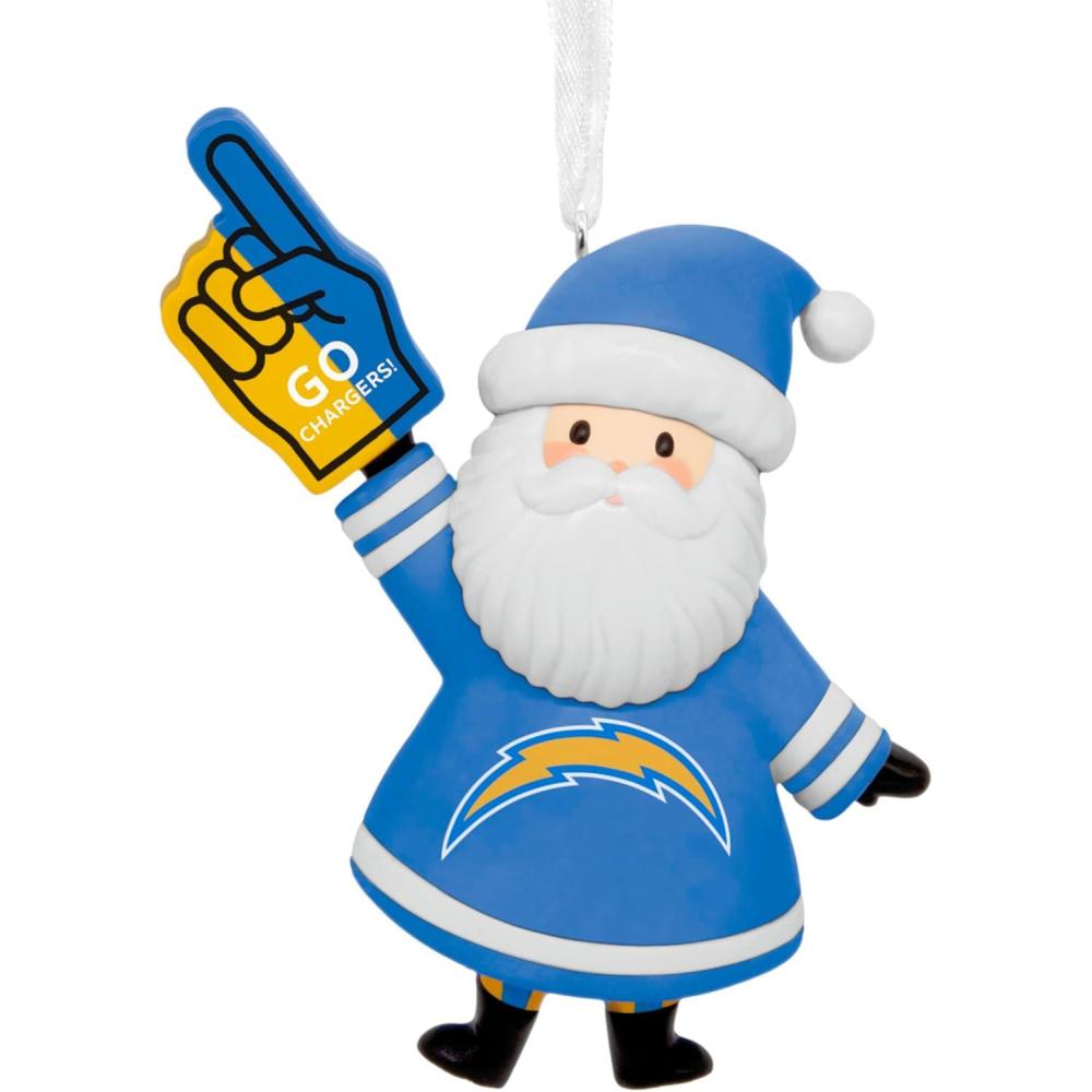 imageHallmark NFL Los Angeles Chargers Santa Fan Christmas Ornament Gifts for Sports Fans