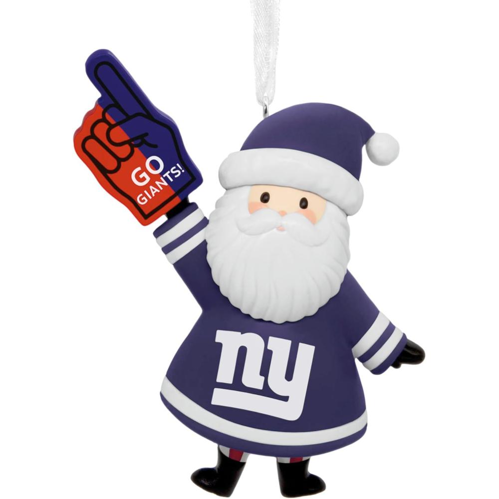 imageHallmark NFL New York Giants Santa Fan Christmas Ornament Gifts for Sports Fans