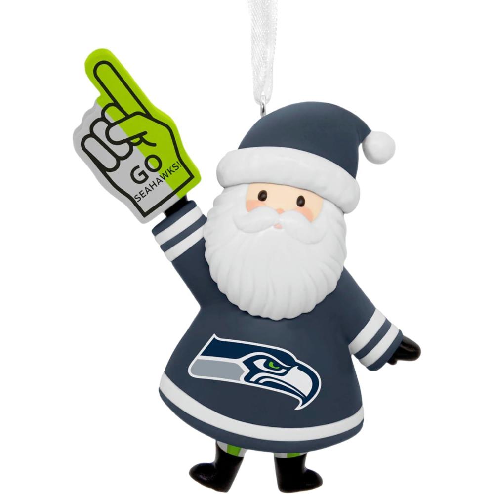 imageHallmark NFL Seattle Seahawks Santa Fan Christmas Ornament Gifts for Sports Fans