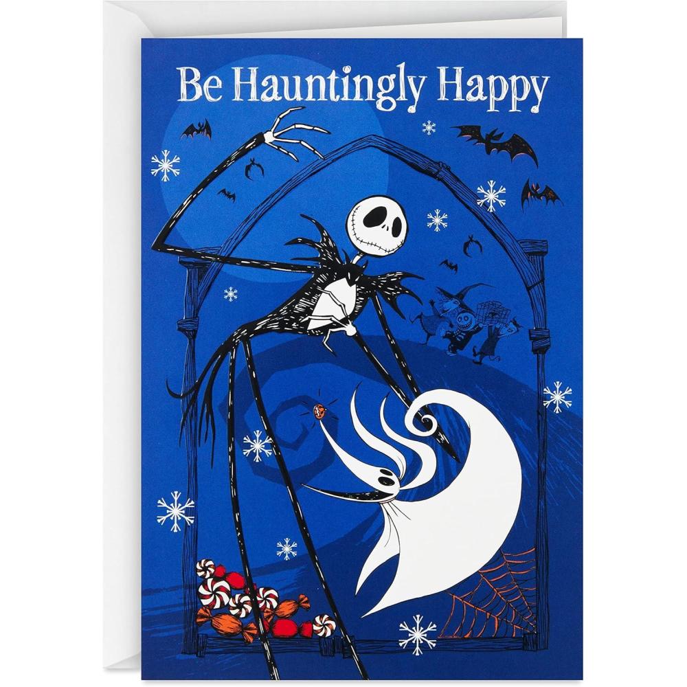 imageHallmark Nightmare Before Christmas Halloween Cards Pack of 16 with Envelopes for Christmas Birthdays Halloween All Occasion