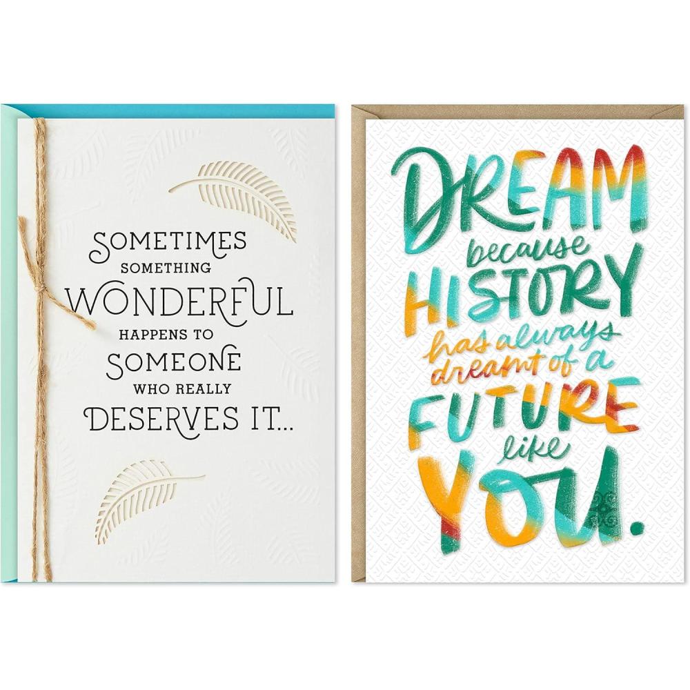 imageHallmark Pack of 2 Greeting Cards Mahogany Encouragement Congratulations Graduation