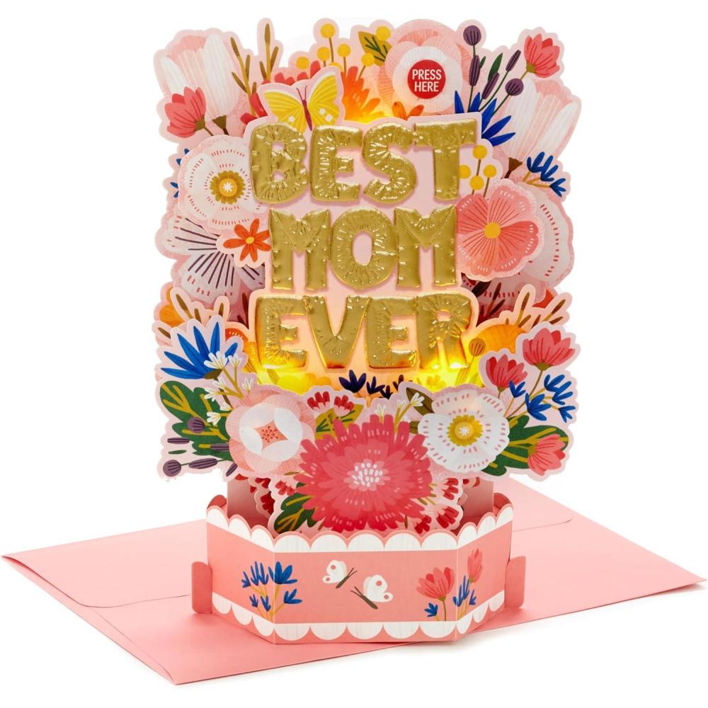 imageHallmark Paper Wonder Mothers Day Pop Up Card with Light and Sound Best Mom EverWHITE
