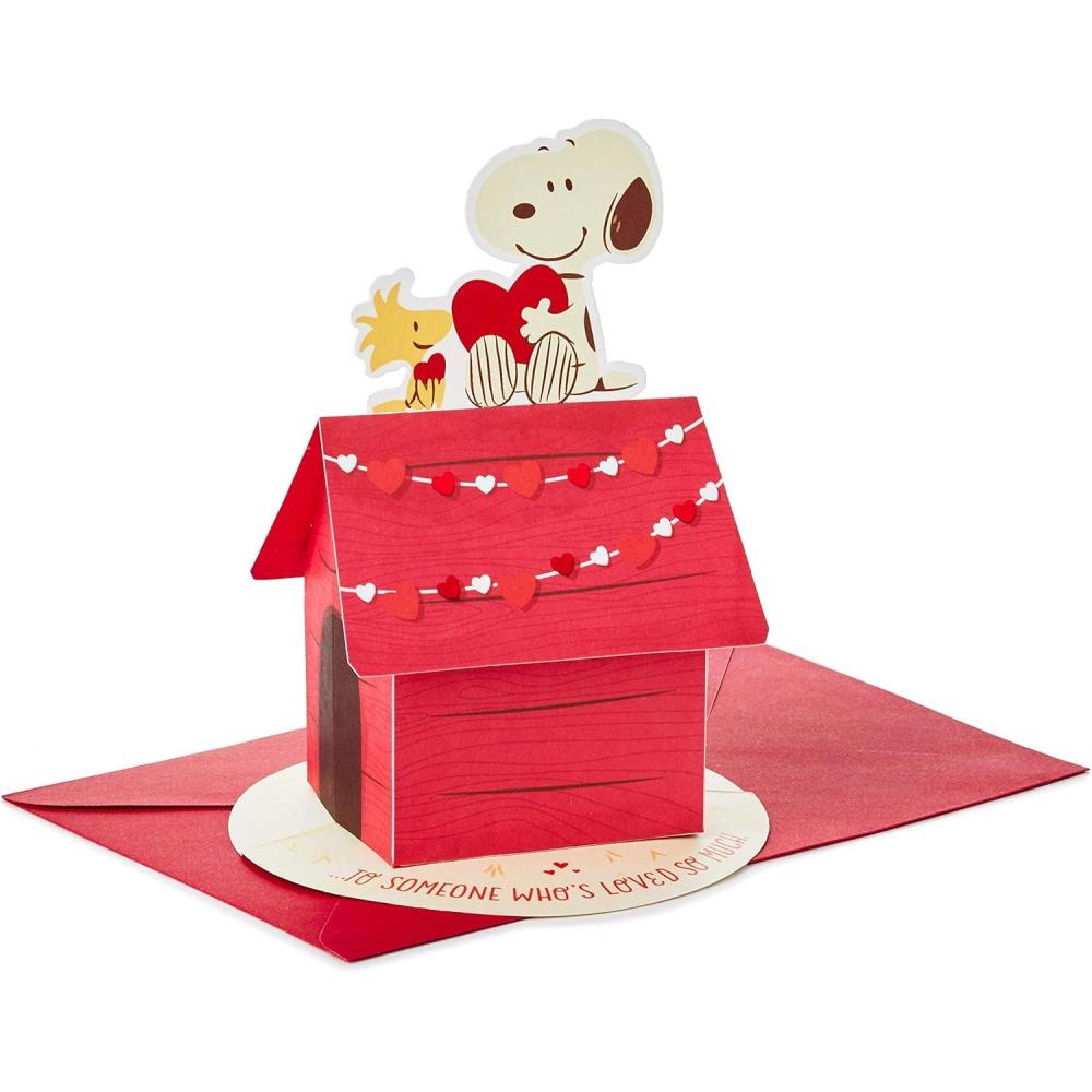 imageHallmark Paper Wonder Peanuts Pop Up Valentines Day Card Snoopy and WoodstockCard