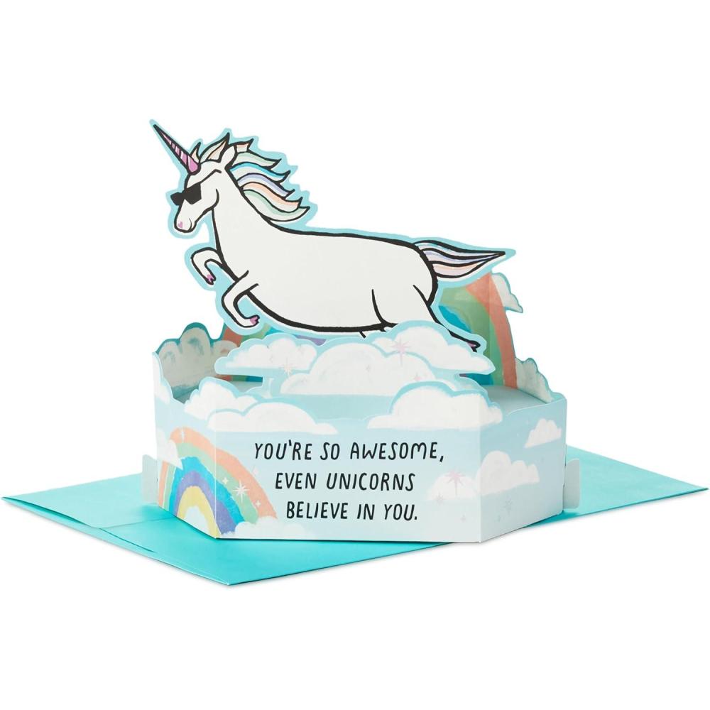 imageHallmark Paper Wonder Shoebox Funny Pop Up Card for Birthdays Cupcake quotNot That OldquotUnicorn  Youre So Awesome