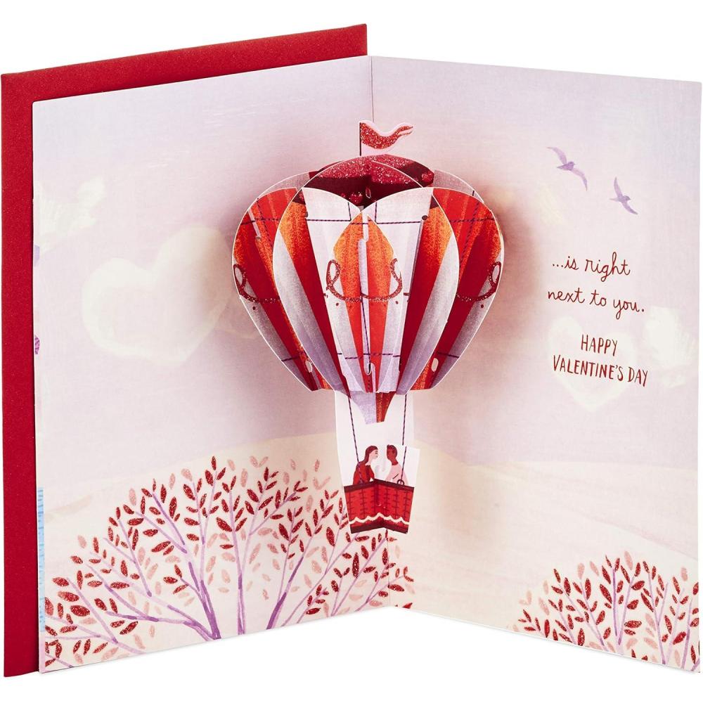imageHallmark Paper Wonder Valentines Day Pop Up Card for Significant Other Hot Air Balloon Valentine