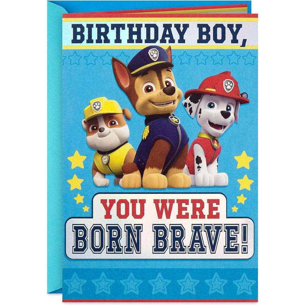 imageHallmark Paw Patrol Birthday Card for Boys Born BravePaw Patrol