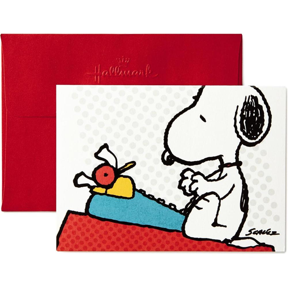 imageHallmark Peanuts Blank Cards Snoopy Typing 10 Cards with Envelopes