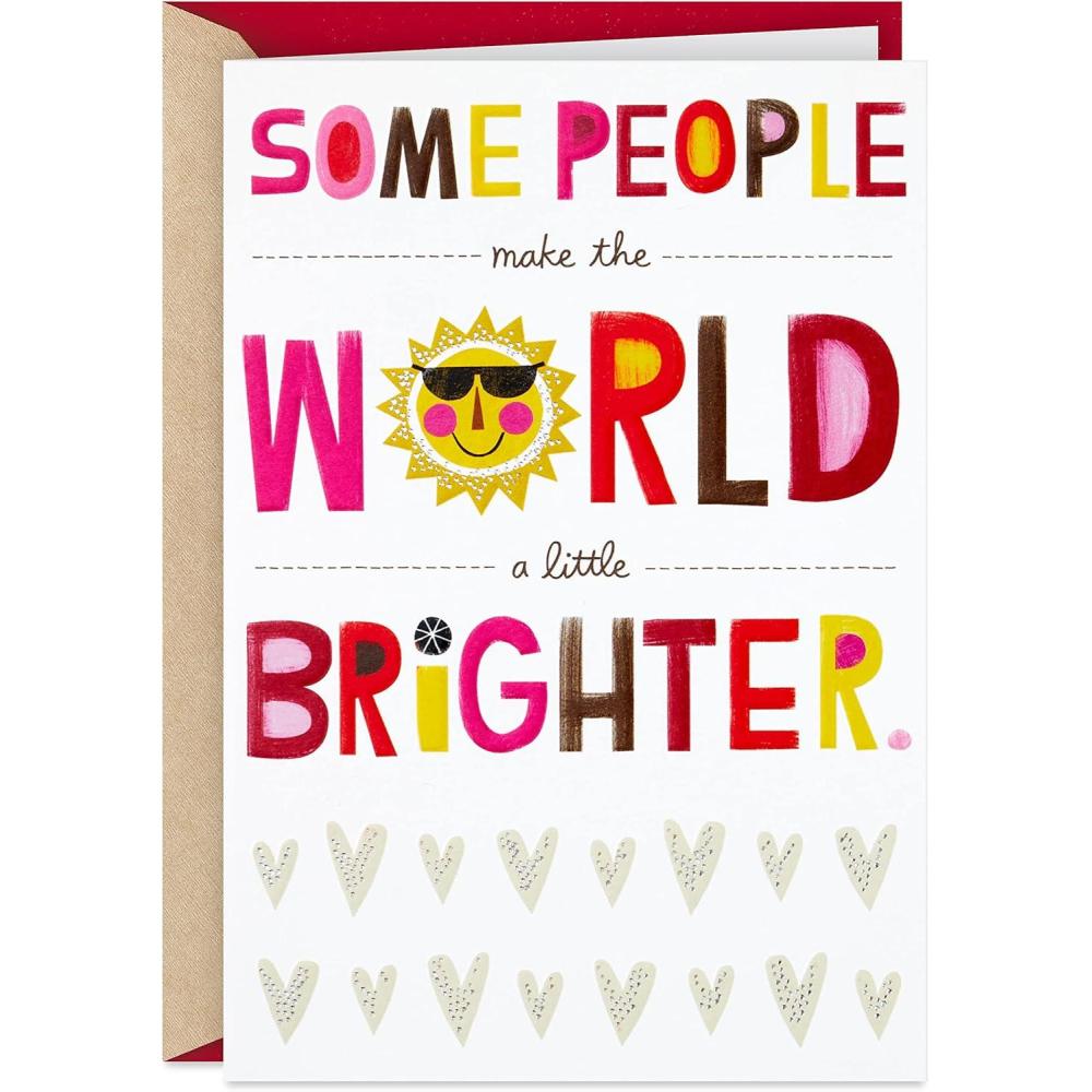 imageHallmark Pop Up Valentines Day Card Make the World BrighterPop Up Make the World Brighter